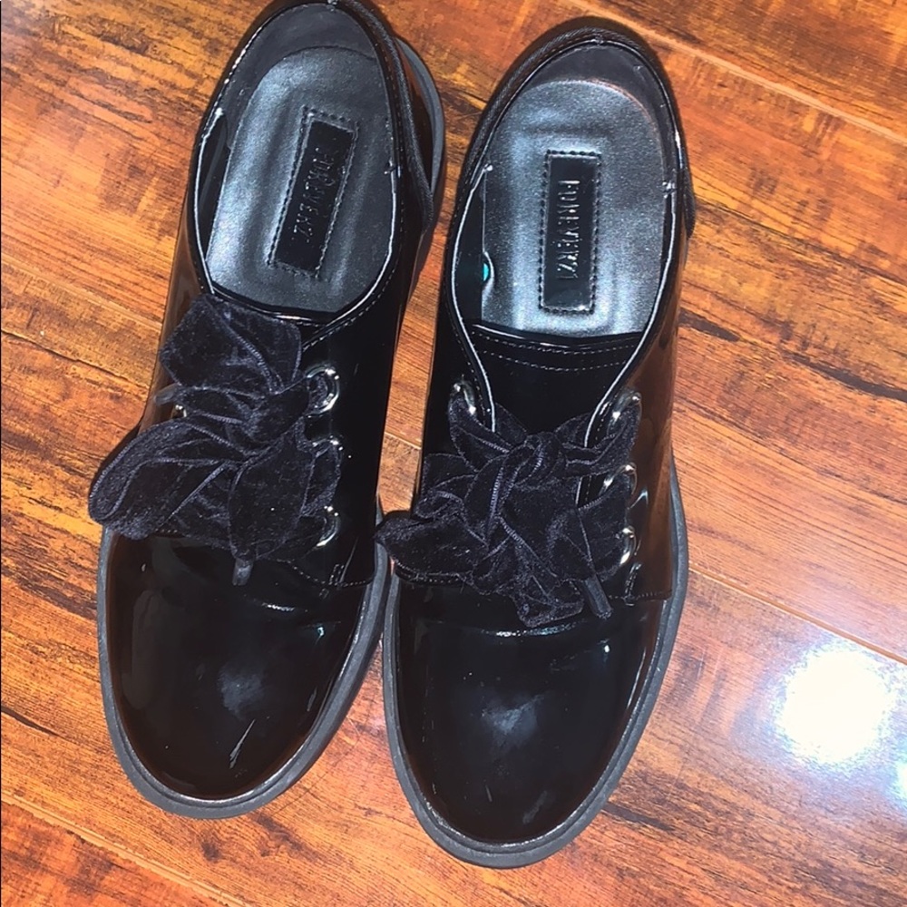 Black leather shoes